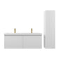 Blossom 028 48 01D A 2SC Blossom 48" Floating Bathroom Vanity with Double Sink & 2 Side Cabinets - Matte White 028 48 01D A 2SC