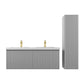 Blossom 028 48 15D A 2SC Blossom 48" Floating Bathroom Vanity with Double Sink & 2 Side Cabinets - Light Gray 028 48 15D A 2SC