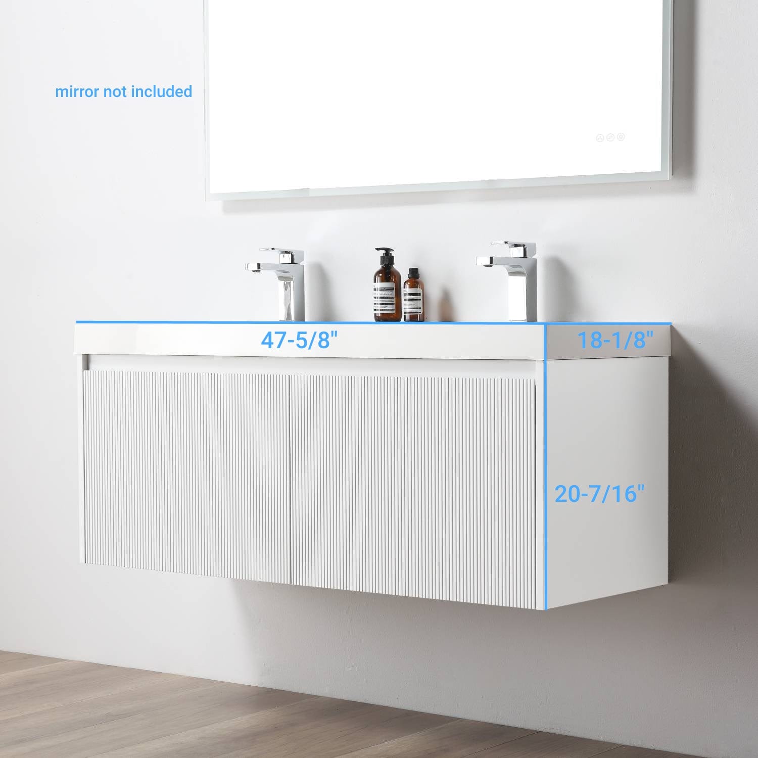 Blossom 028 48D 01 A Blossom 48" Floating Bathroom Vanity with Double Sink - Matte White 028 48D 01 A