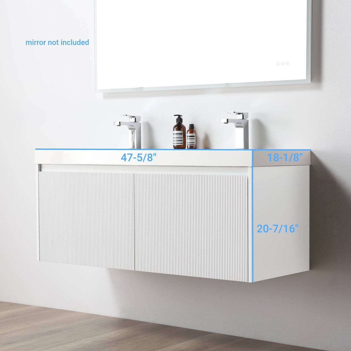 Blossom 028 48D 01 A Blossom 48" Floating Bathroom Vanity with Double Sink - Matte White 028 48D 01 A