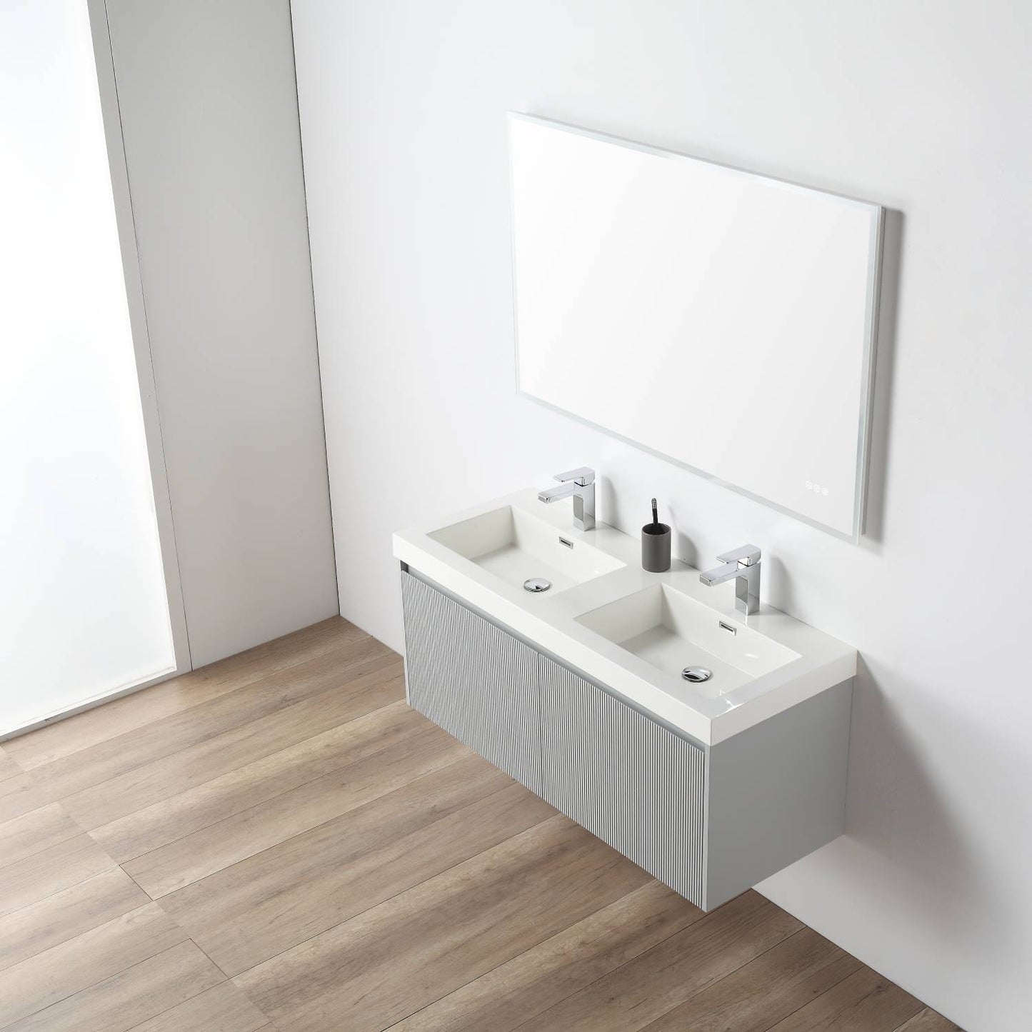 Blossom 028 48D 15 A Blossom 48" Floating Bathroom Vanity with Double Sink - Light Gray 028 48D 15 A