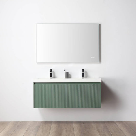 Blossom 028 48D 27 A Blossom 48" Floating Bathroom Vanity with Double Sink - Aventurine Green 028 48D 27 A