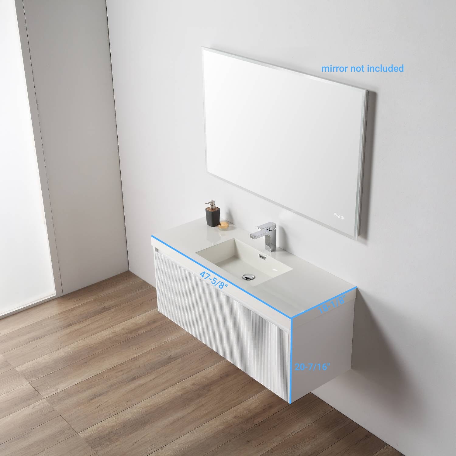 Blossom 028 48S 01 A Blossom 48" Floating Bathroom Vanity with Single Sink - Matte White 028 48S 01 A