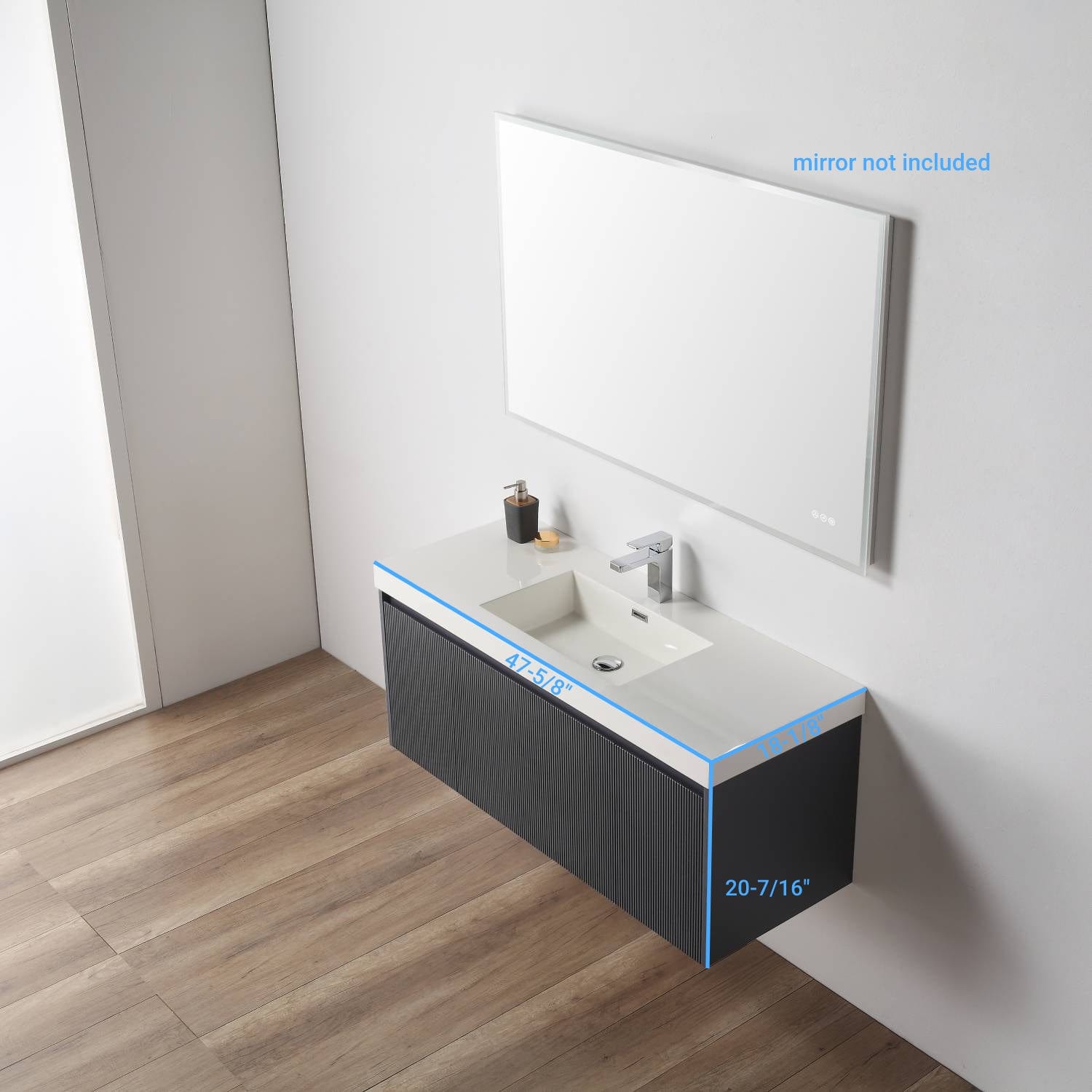 Blossom 028 48S 26 A Blossom 48" Floating Bathroom Vanity with Single Sink - Night Blue 028 48S 26 A