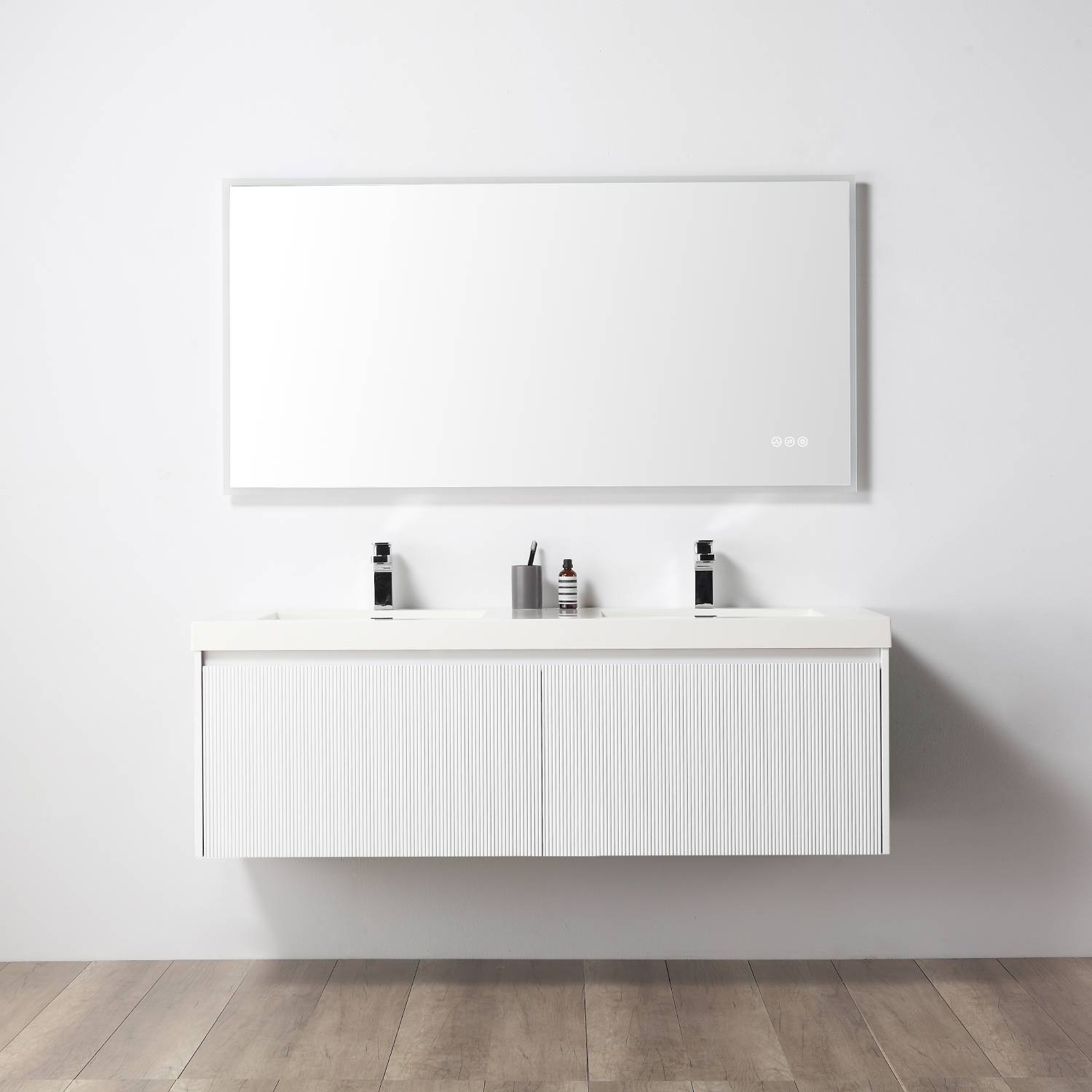 Blossom 028 60 01 A Blossom 60" Floating Bathroom Vanity with Sink - Matte White 028 60 01 A