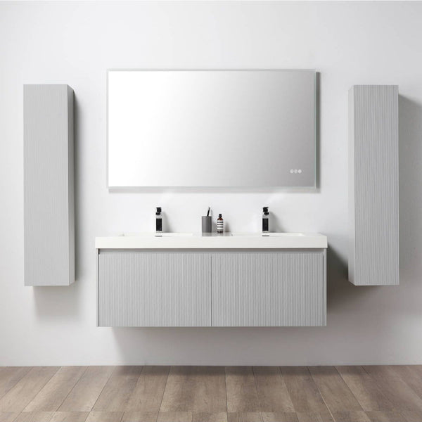 Blossom 028 60 15 A 2SC Blossom 60 Floating Bathroom Vanity with Sink & 2 Side Cabinets - Light Gray 028 60 15 A 2SC