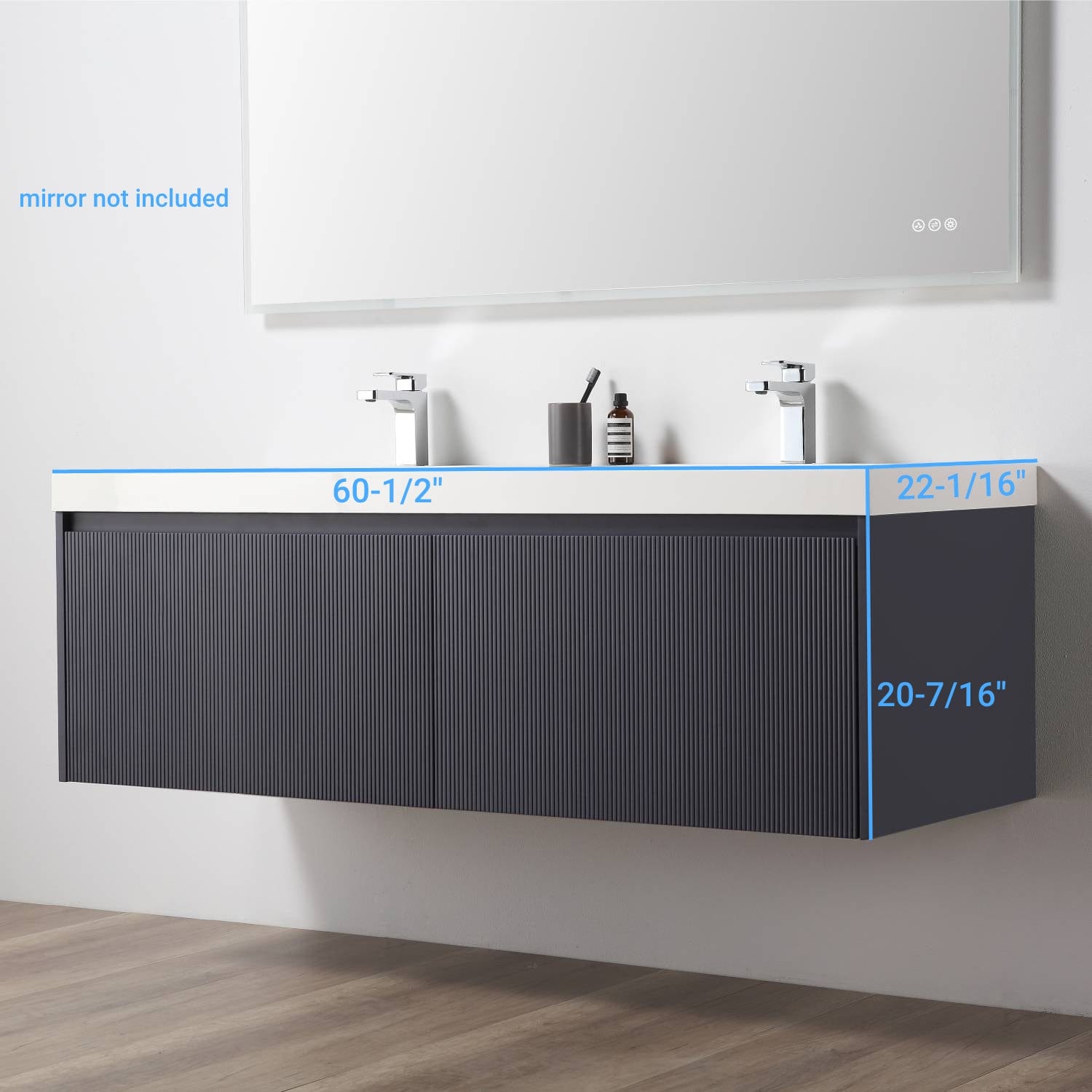 Blossom 028 60 26 A Blossom 60" Floating Bathroom Vanity with Sink - Night Blue 028 60 26 A