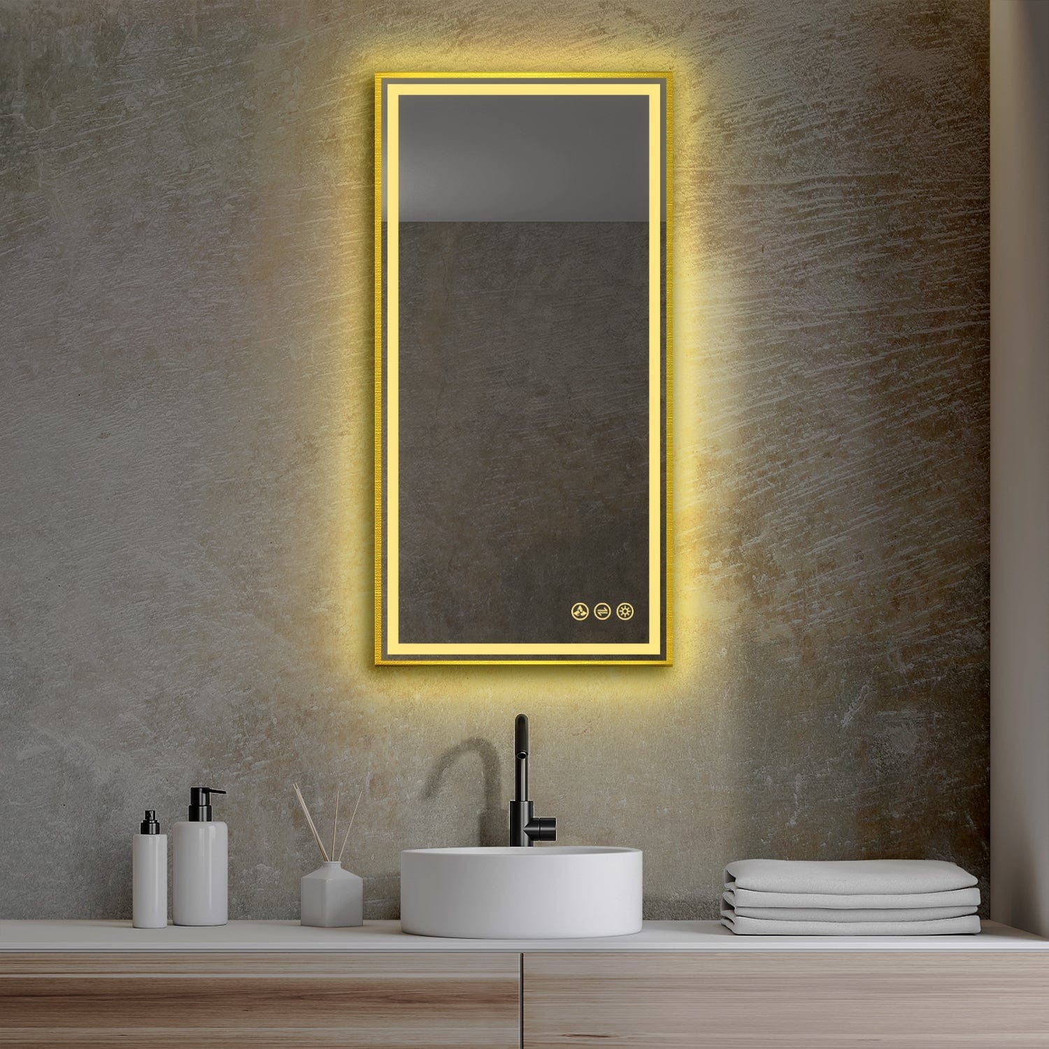 Blossom LED M4 1836 BG Blossom Stellar - 18" LED Mirror Brushed Gold Frame LED M4 1836 BG