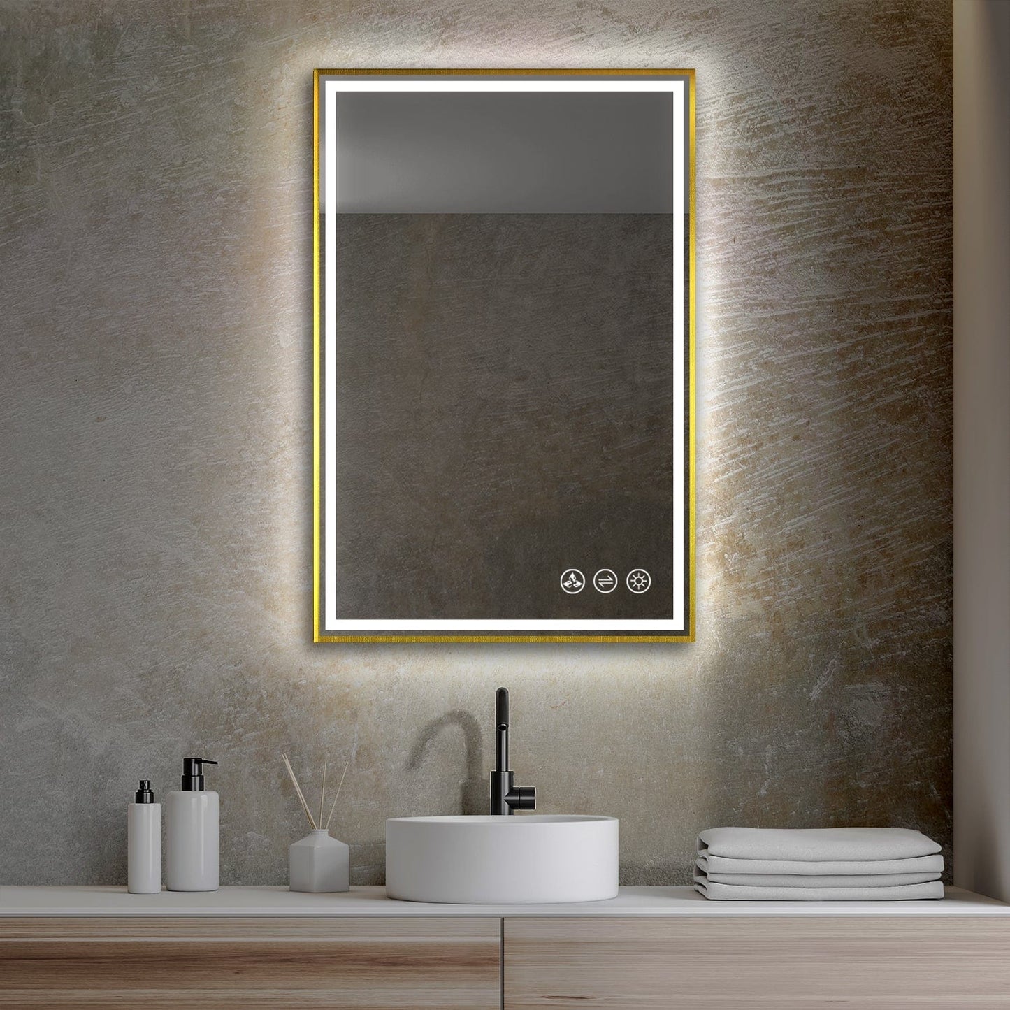 Blossom LED M4 2436 BG Blossom Stellar - 24" LED Mirror Brushed Gold Frame LED M4 2436 BG