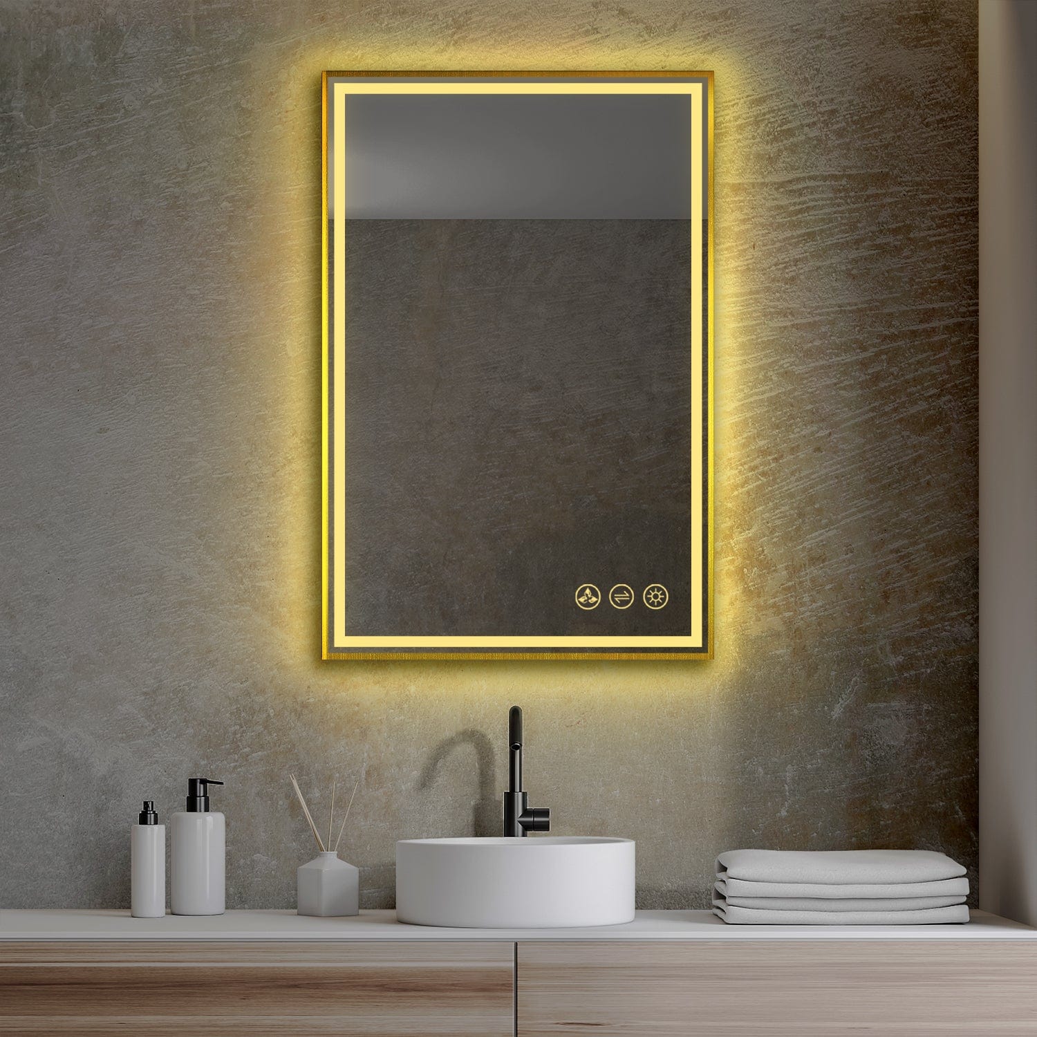 Blossom LED M4 2436 BG Blossom Stellar - 24" LED Mirror Brushed Gold Frame LED M4 2436 BG