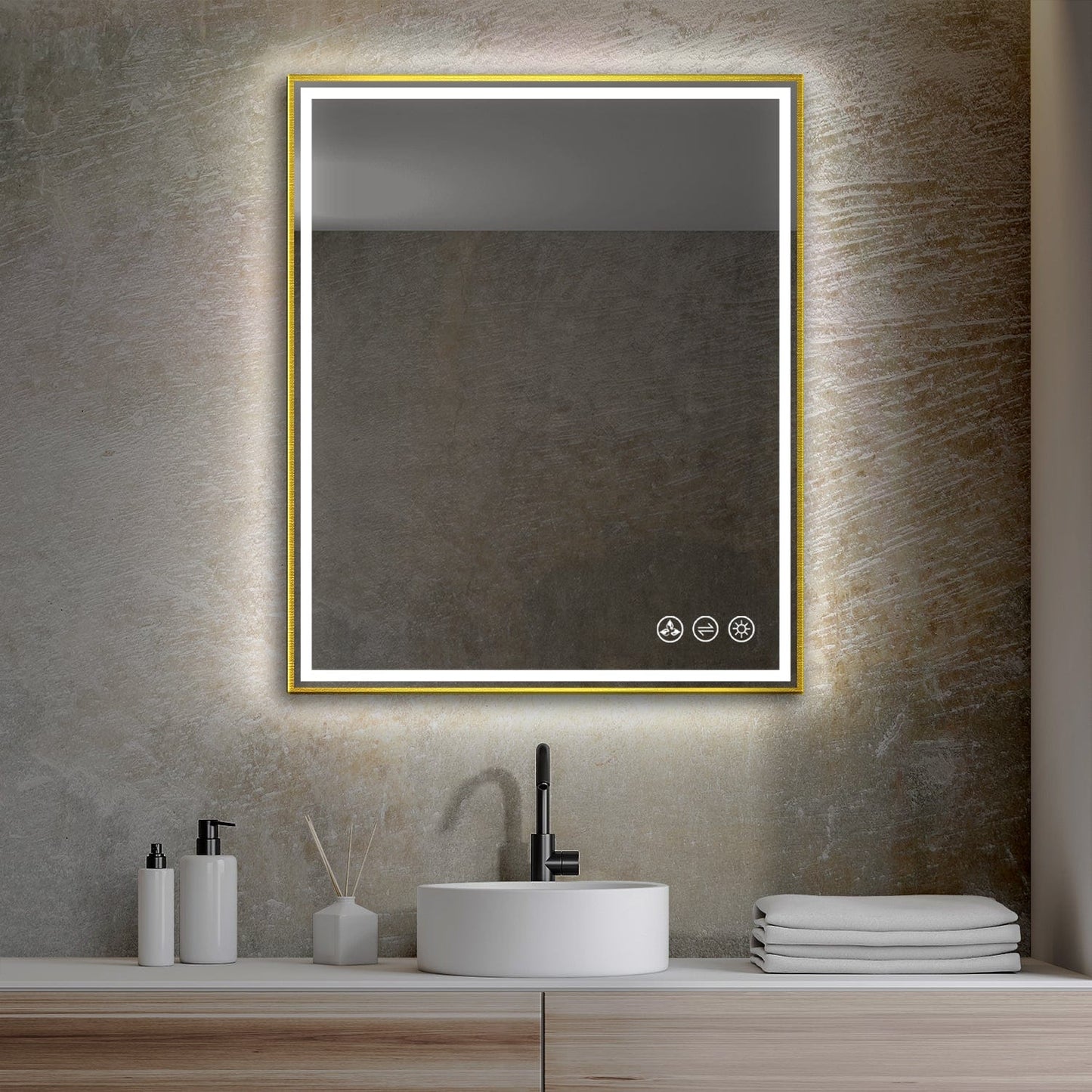 Blossom LED M4 3036 BG Blossom Stellar - 30" LED Mirror Brushed Gold Frame LED M4 3036 BG