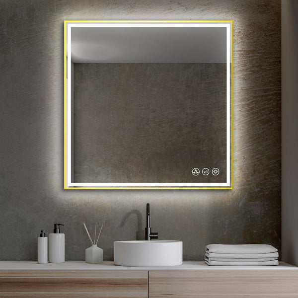 Blossom LED M4 3636 BG Blossom Stellar - 36 LED Mirror Brushed Gold Frame LED M4 3636 BG