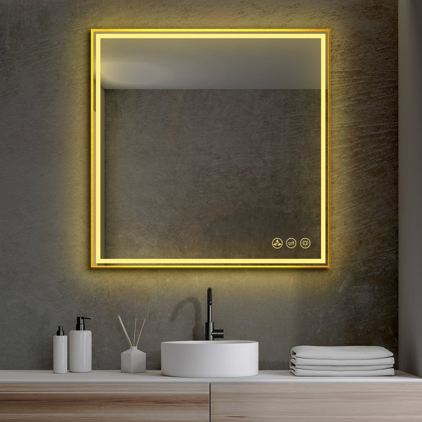 Blossom LED M4 3636 MB Blossom Stellar - 36" LED Mirror Matte Black Frame LED M4 3636 MB