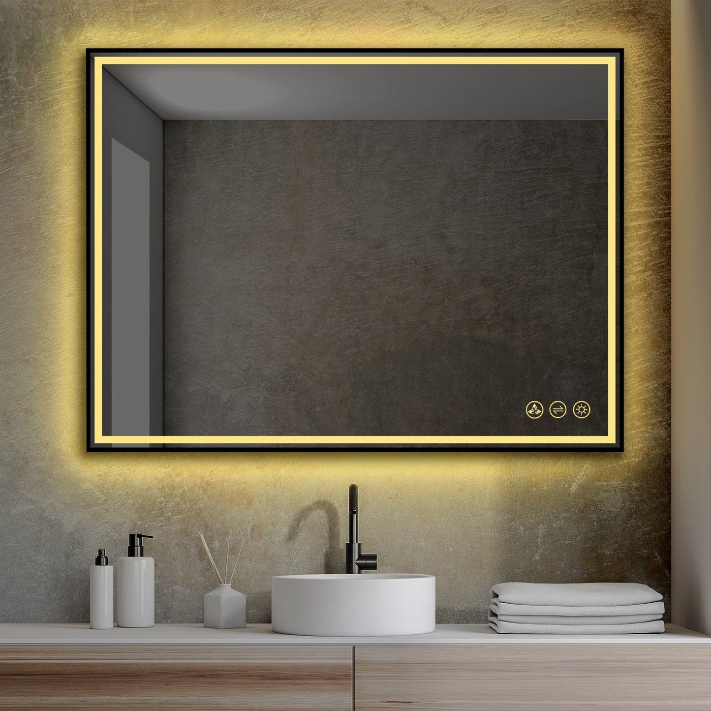 Blossom LED M4 4836 MB Blossom Stellar - 48" LED Mirror Matte Black Frame LED M4 4836 MB