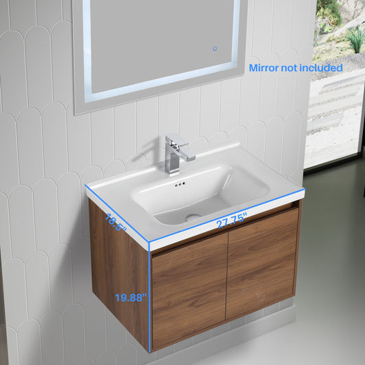 Blossom V8035 28 11 C Blossom Bern 28″ Vanity With Ceramic Basin - Brown Walnut V8035 28 11 C