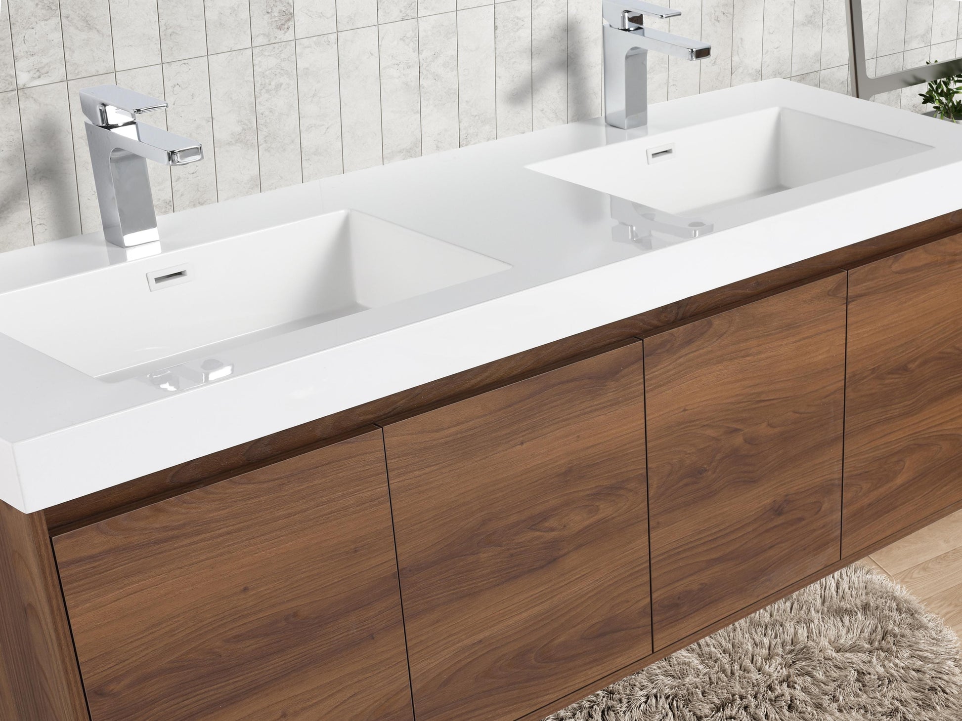 Blossom V8035 60 11 D Blossom Bern 60″ Double Vanity - Brown Walnut V8035 60 11 D