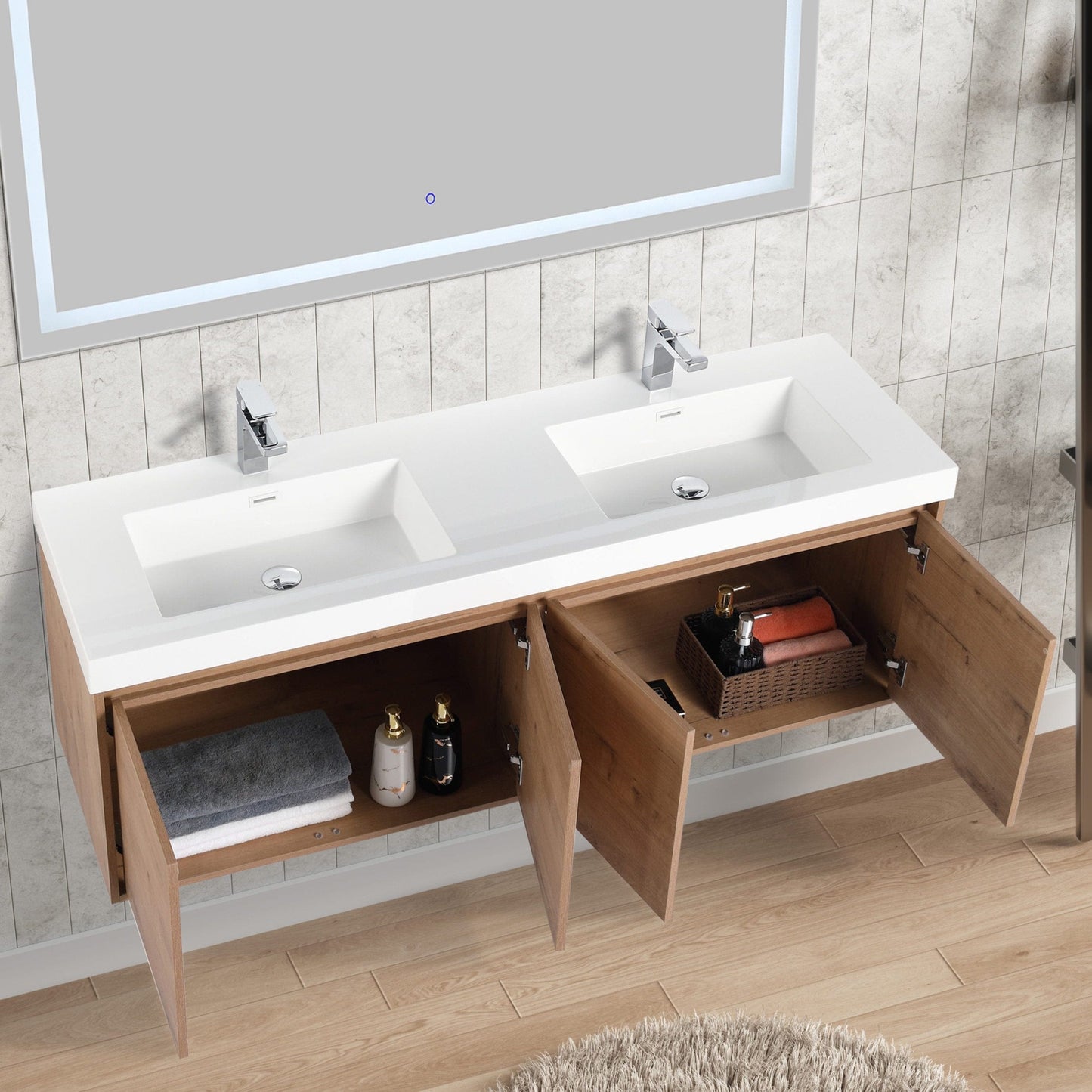 Blossom V8035 60 29 D Blossom Bern 60″ Double Vanity - Classic Oak V8035 60 29 D