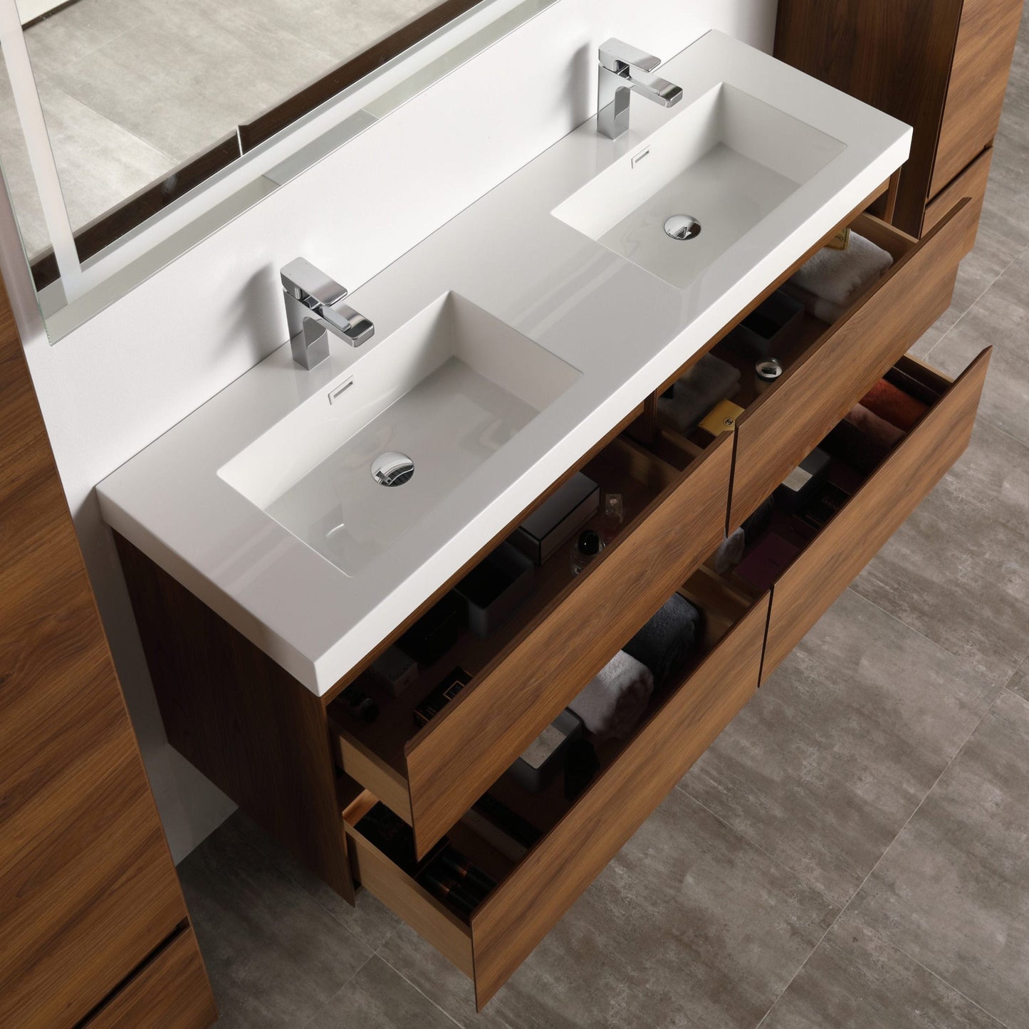 Blossom V8036 48 11  Blossom Assisi 48″ Vanity Double Sink - Brown Walnut V8036 48 11 