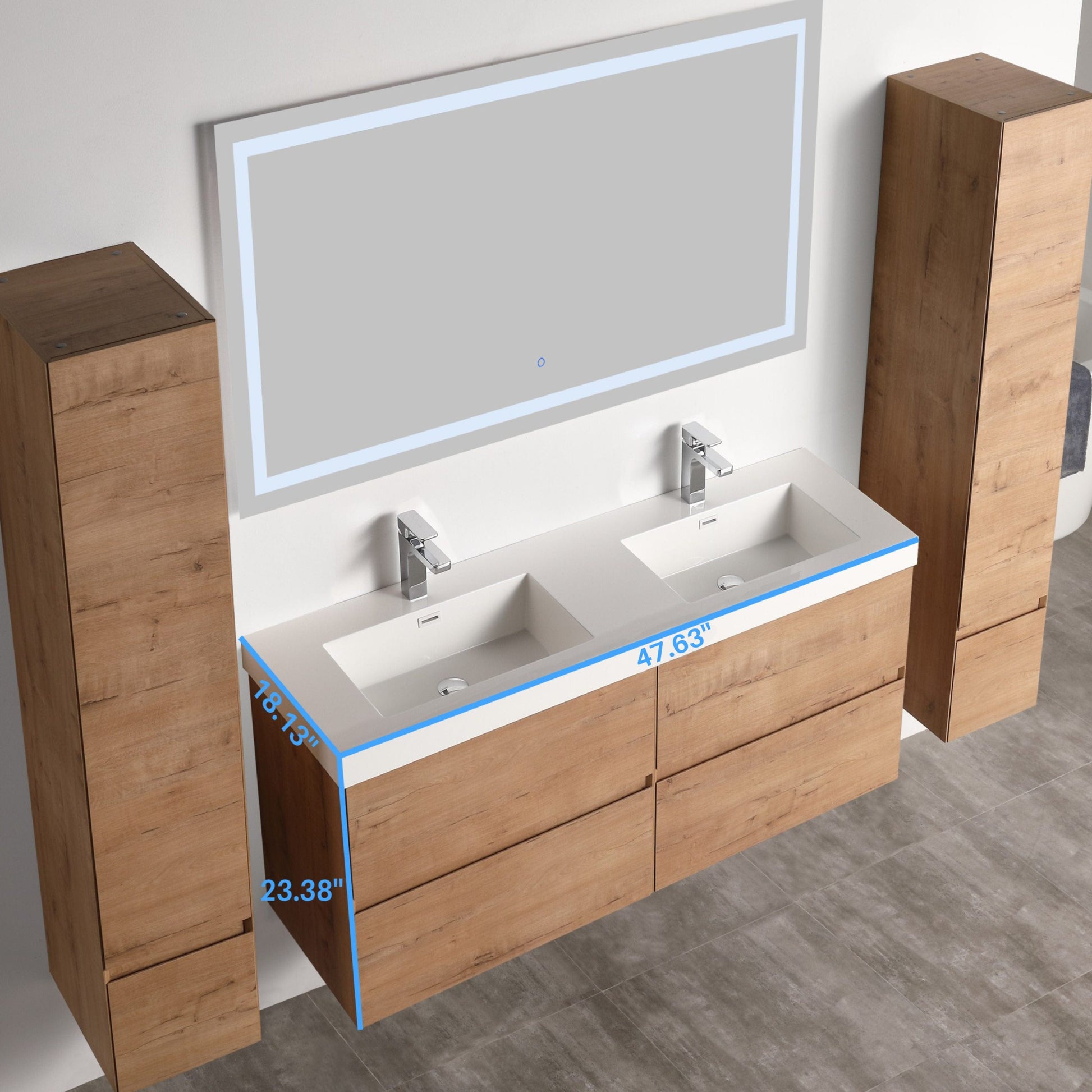 Blossom V8036 48 29 Blossom Assisi 48″ Vanity Double Sink - Classic Oak V8036 48 29