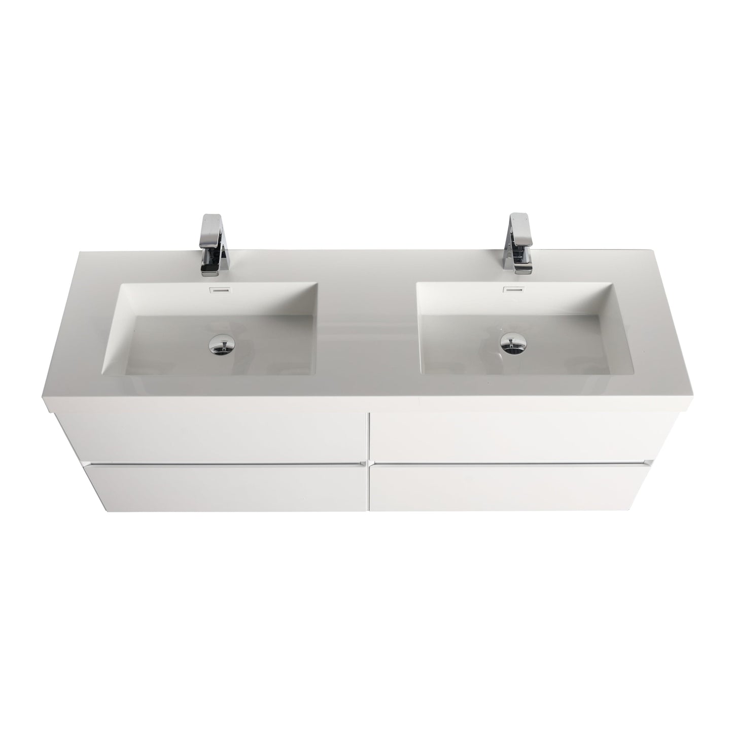 Blossom V8036 60 01 Blossom Assisi 60″ Vanity Double Sink - Glossy White V8036 60 01