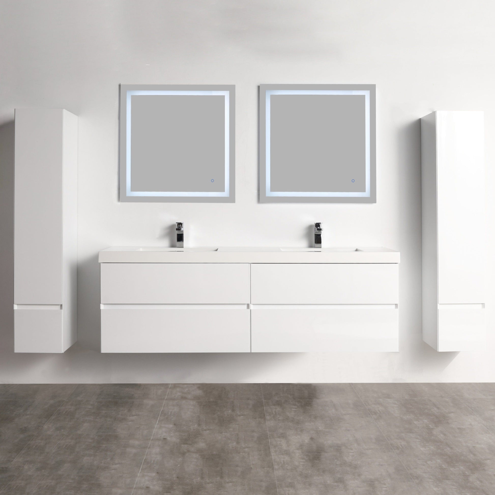 Blossom V8036 72 01 Blossom Assisi 72″ Vanity Double Sink - Glossy White V8036 72 01