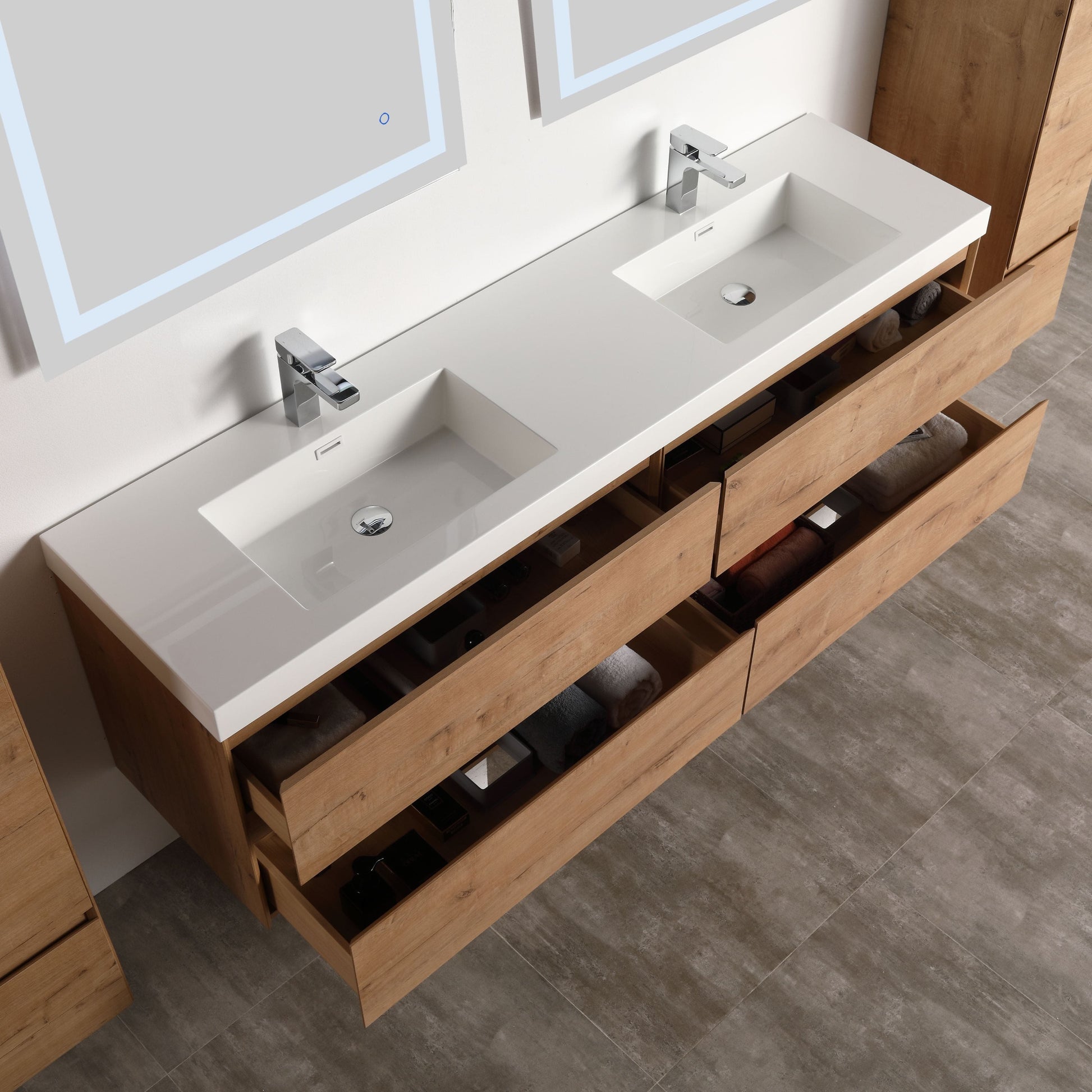 Blossom V8036 72 29 Blossom Assisi 72″ Vanity Double Sink - Classic Oak V8036 72 29