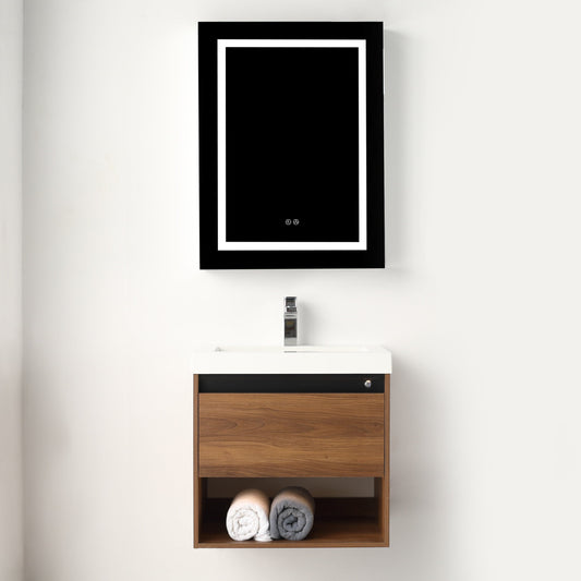 Blossom V8037 24 11  Blossom Bergen 24″ Vanity (Dual LED Illuminated) - Brown Walnut V8037 24 11