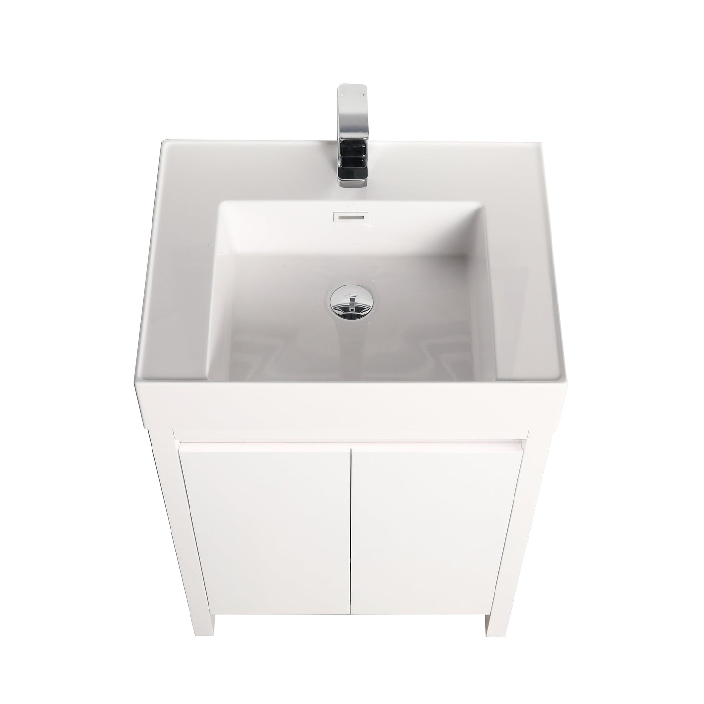 Blossom V8038 24 01 Blossom Capri 24″ Vanity (Dual LED Illuminated) - Glossy White V8038 24 01