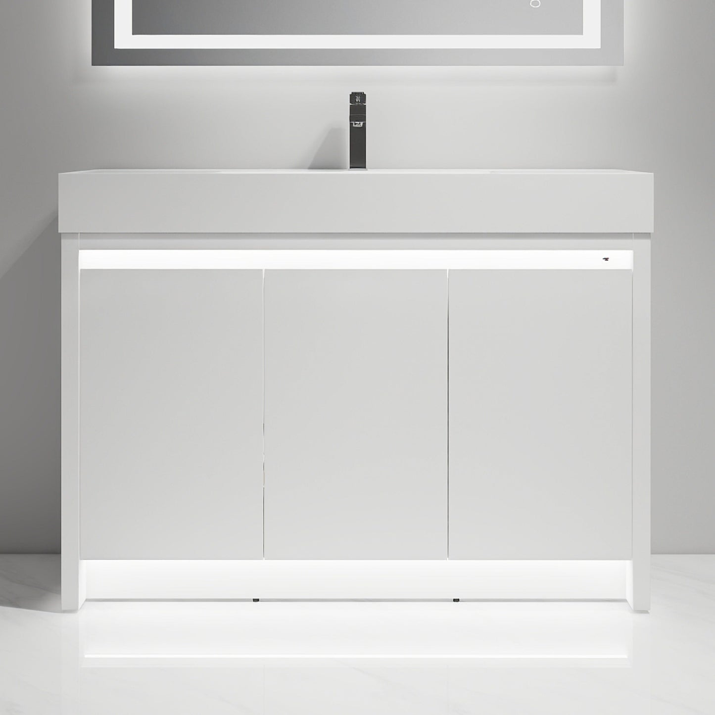 Blossom V8038 48 01 Blossom Capri 48″ Vanity (Dual LED Illuminated) - Glossy White V8038 48 01