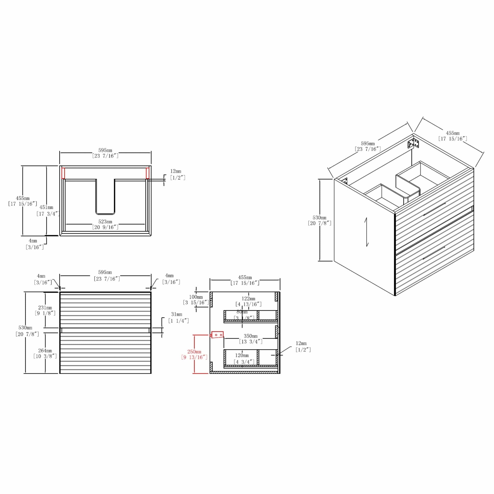 Blossom V8040 24 13 Blossom Annecy 24″ Vanity - Maple Strip V8040 24 13