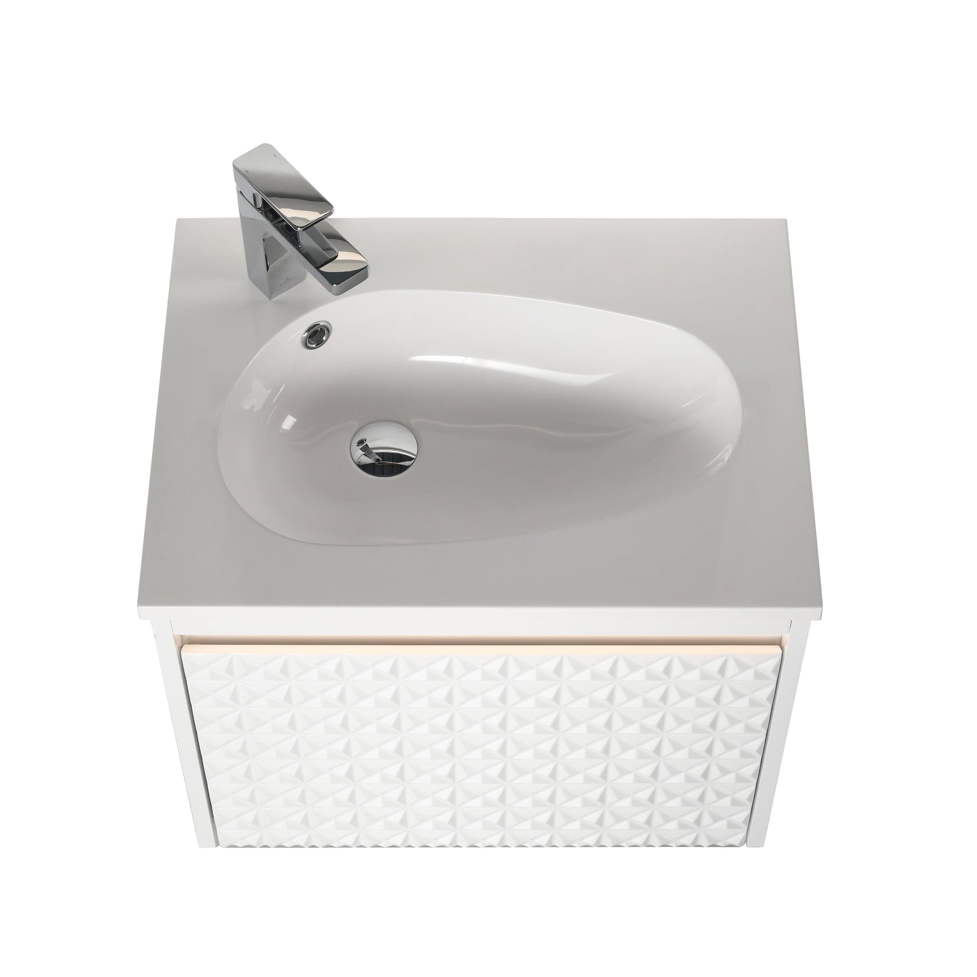 Blossom V8041 24 01 A Blossom Thun 24″ Vanity With Droplet-Shaped Basin (LED Illuminated) - Glossy White V8041 24 01 A