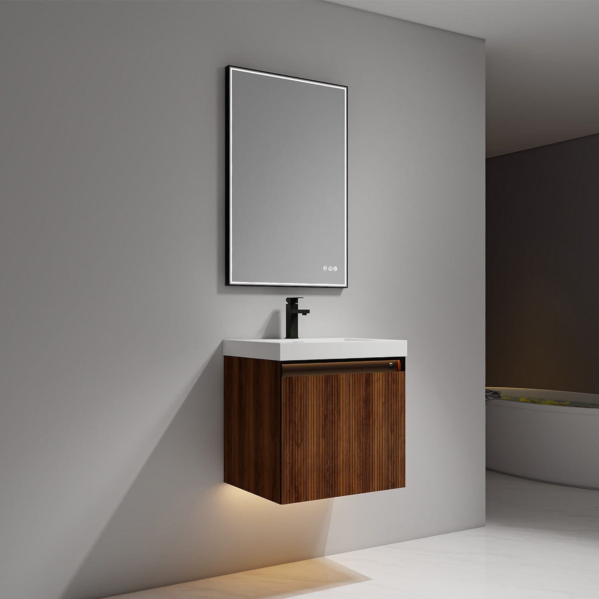 Blossom V8043 24 19 Blossom Lille – 24 Inch Vanity – Brown Walnut Strip - Brown Walnut Strip V8043 24 19