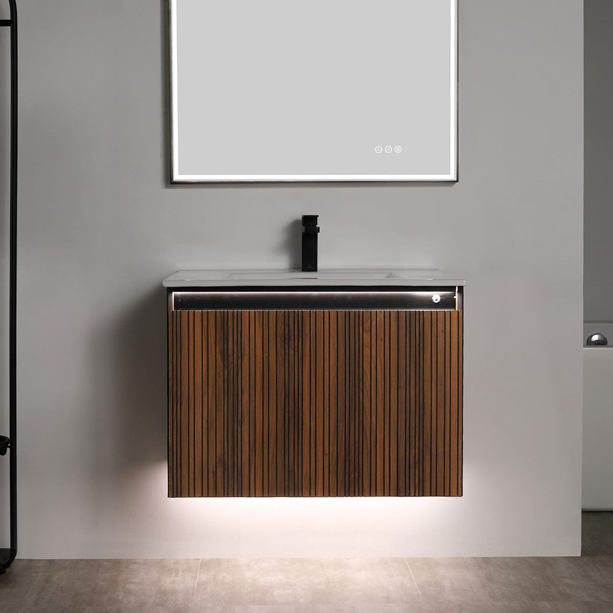 Blossom V8043 30 19 Blossom Lille – 30 Inch Vanity – Brown Walnut Strip - Brown Walnut Strip V8043 30 19