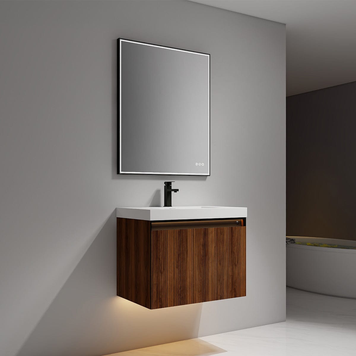 Blossom V8043 30 19 Blossom Lille – 30 Inch Vanity – Brown Walnut Strip - Brown Walnut Strip V8043 30 19