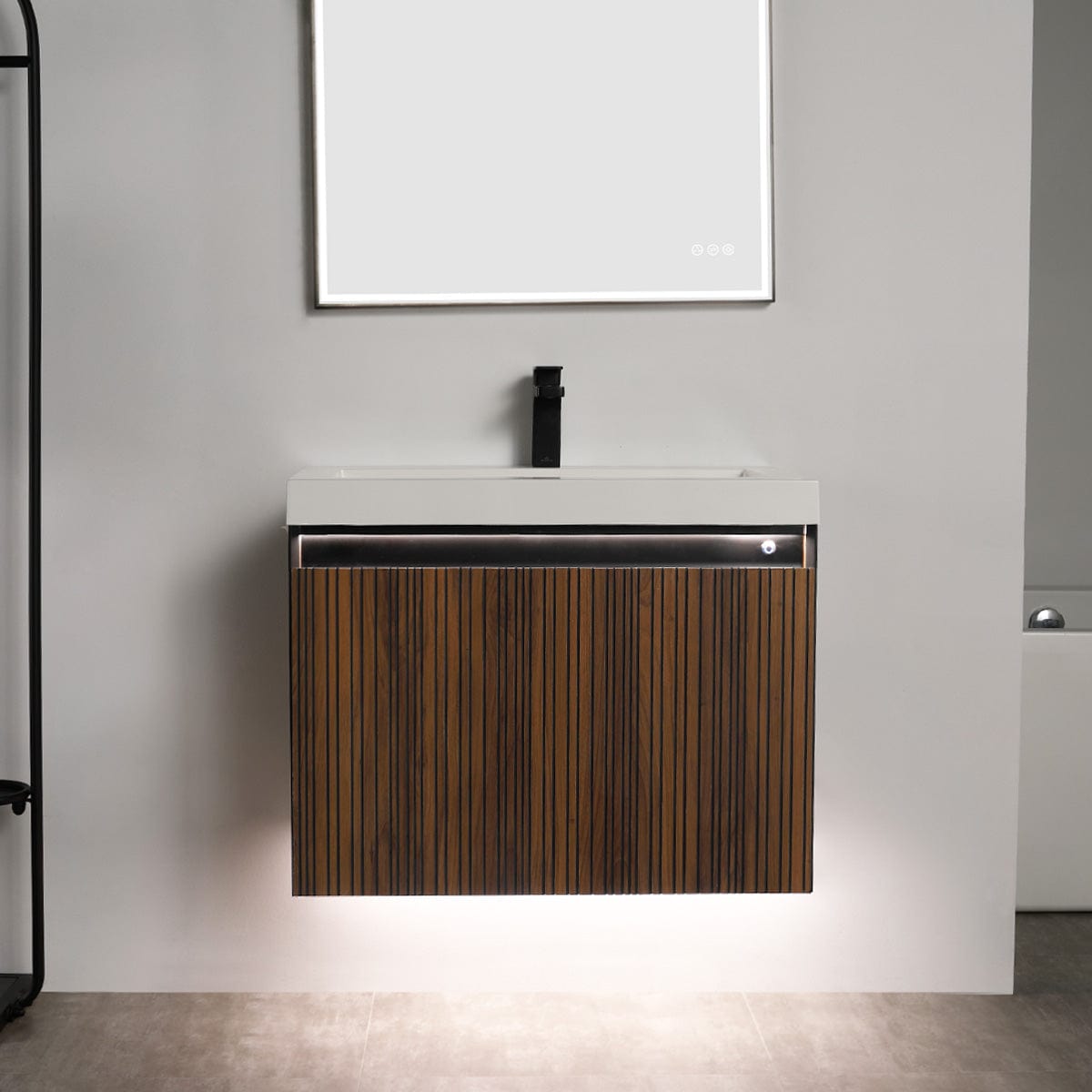 Blossom V8043 30 19 Blossom Lille – 30 Inch Vanity – Brown Walnut Strip - Brown Walnut Strip V8043 30 19