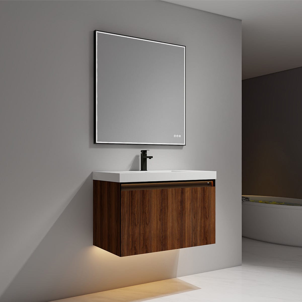 Blossom V8043 36 19 Blossom Lille – 36 Inch Vanity – Brown Walnut Strip - Brown Walnut Strip V8043 36 19