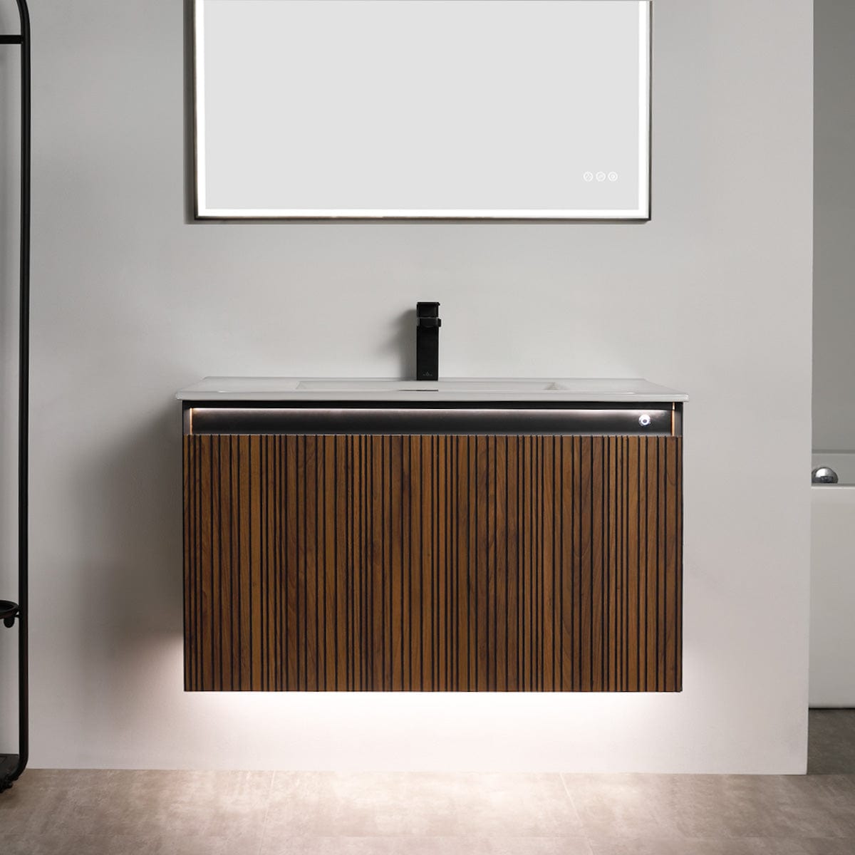 Blossom V8043 36 19 Blossom Lille – 36 Inch Vanity – Brown Walnut Strip - Brown Walnut Strip V8043 36 19