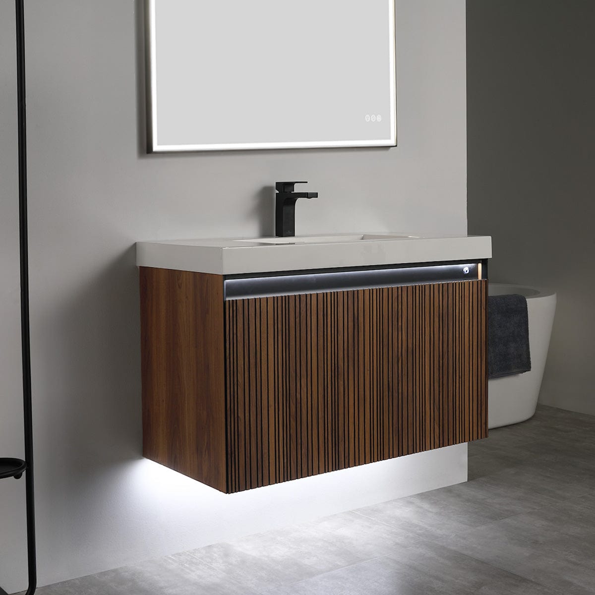 Blossom V8043 36 19 Blossom Lille – 36 Inch Vanity – Brown Walnut Strip - Brown Walnut Strip V8043 36 19