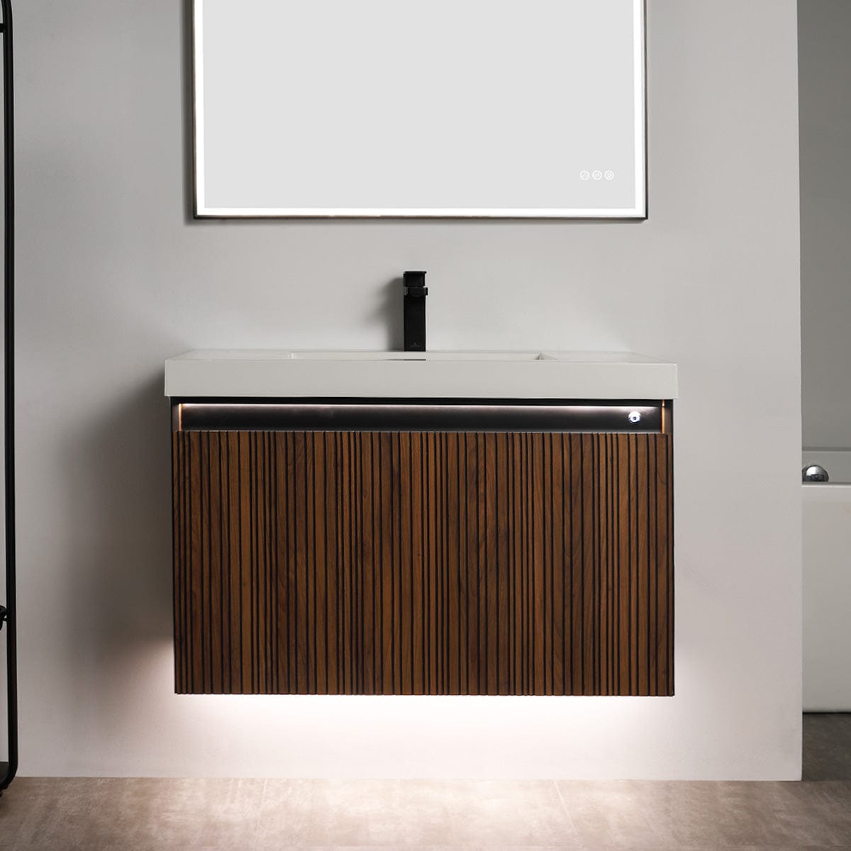 Blossom V8043 36 19 Blossom Lille – 36 Inch Vanity – Brown Walnut Strip - Brown Walnut Strip V8043 36 19