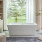 67 Inch Freestanding White Acrylic Bathtub with Overflow And Pop-Up Drain - Vanity Art VA6814-L-TG