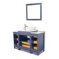 48 Inch Single Sink Bathroom Vanity in Blue with Marble Countertop - Vanity Art VA3124-48B