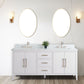 72 Inch Double Sink Bathroom Vanity in White with Marble Countertop - Vanity Art VA9072-DW