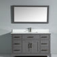 60 Inch Single Sink Bathroom Vanity in Gray with White Marble Countertop - Vanity Art VA1060SG