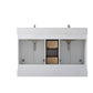 54 Inch Double Sink Bathroom Vanity in White with Marble Countertop & Backsplash - Vanity Art VA5054-W