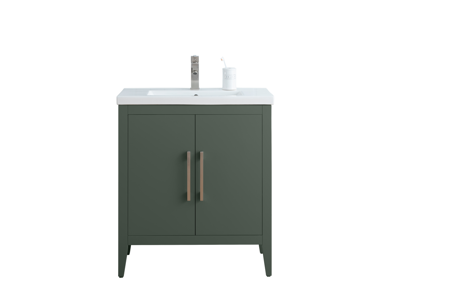 30 Inch Single Sink Bathroom Vanity in Vintage Green with Ceramic Top - Vanity Art VA9030-VG