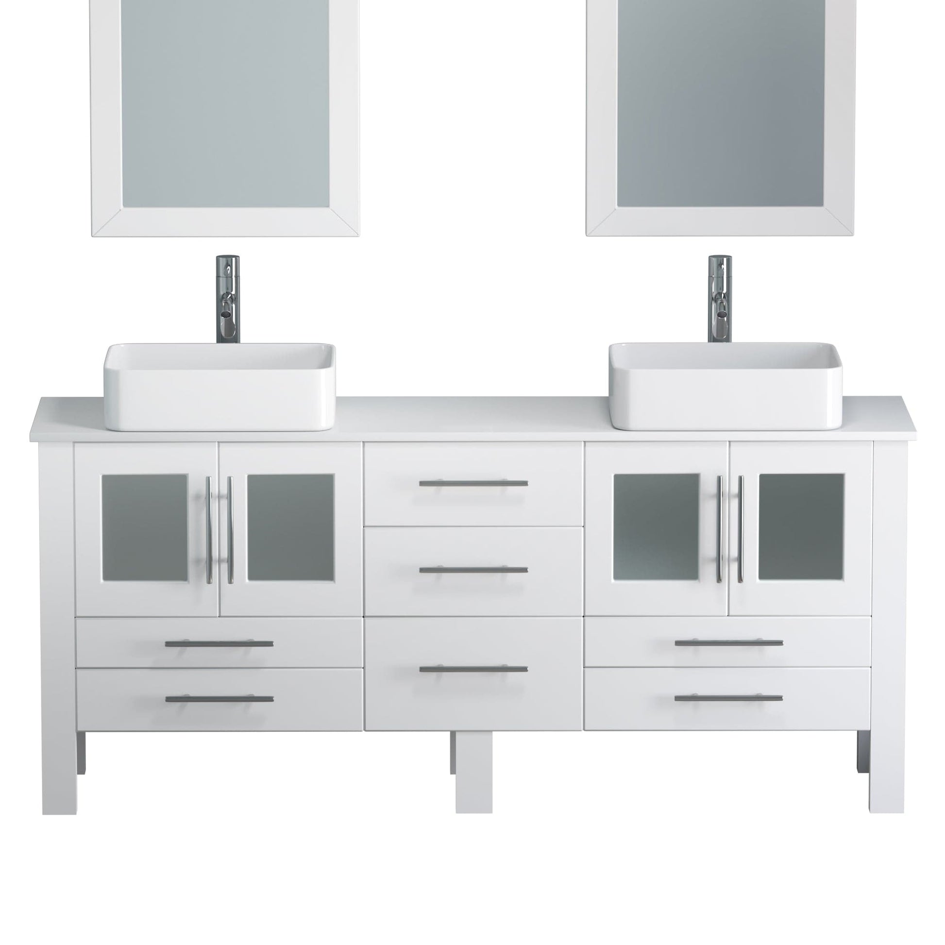 Cambridge Plumbing 8119XLW Complete 71" White Vanity Set with Polished Chrome Plumbing (8119XLW)