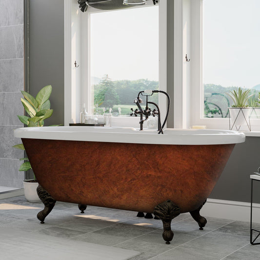 Cambridge Plumbing ADE-DH-ORB-CB Hand Painted Acrylic Clawfoot Bathtub (ADE-DH-ORB-CB)