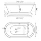 Cambridge Plumbing ADE-PED-NH Acrylic Double Ended Pedestal Bathtub 70" x 30" with Continuous Rim (ADE-PED-NH)