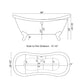 Cambridge Plumbing ADES-NH-BN Acrylic Double Slipper Soaking Tub with Continuous Rim and Brushed Nickel Feet (ADES-NH-BN)