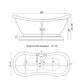 Cambridge Plumbing ADES-PED-DH Acrylic Double Slipper Pedestal Soaking Tub with Faucet Drillings (ADES-PED-DH)